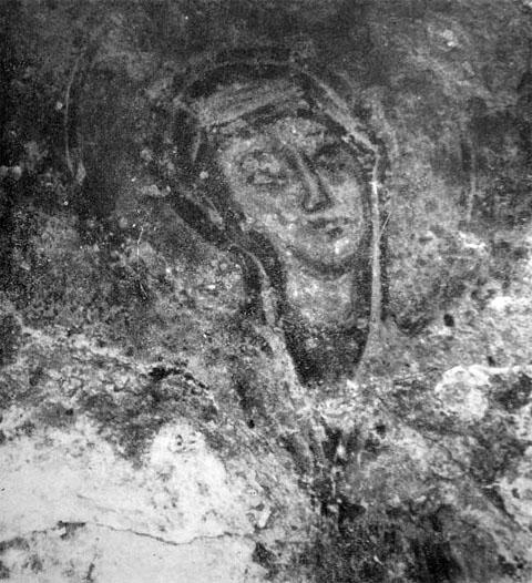 Grotta del Crocifisso - Pannello con la Mater Domini del tipo Elusa.